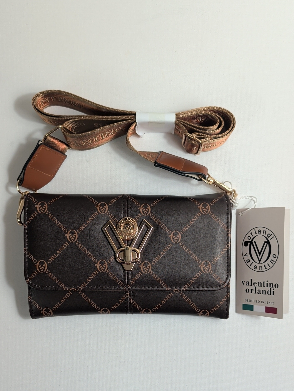 Valentino Orlandi Logo Crossbody Wallet